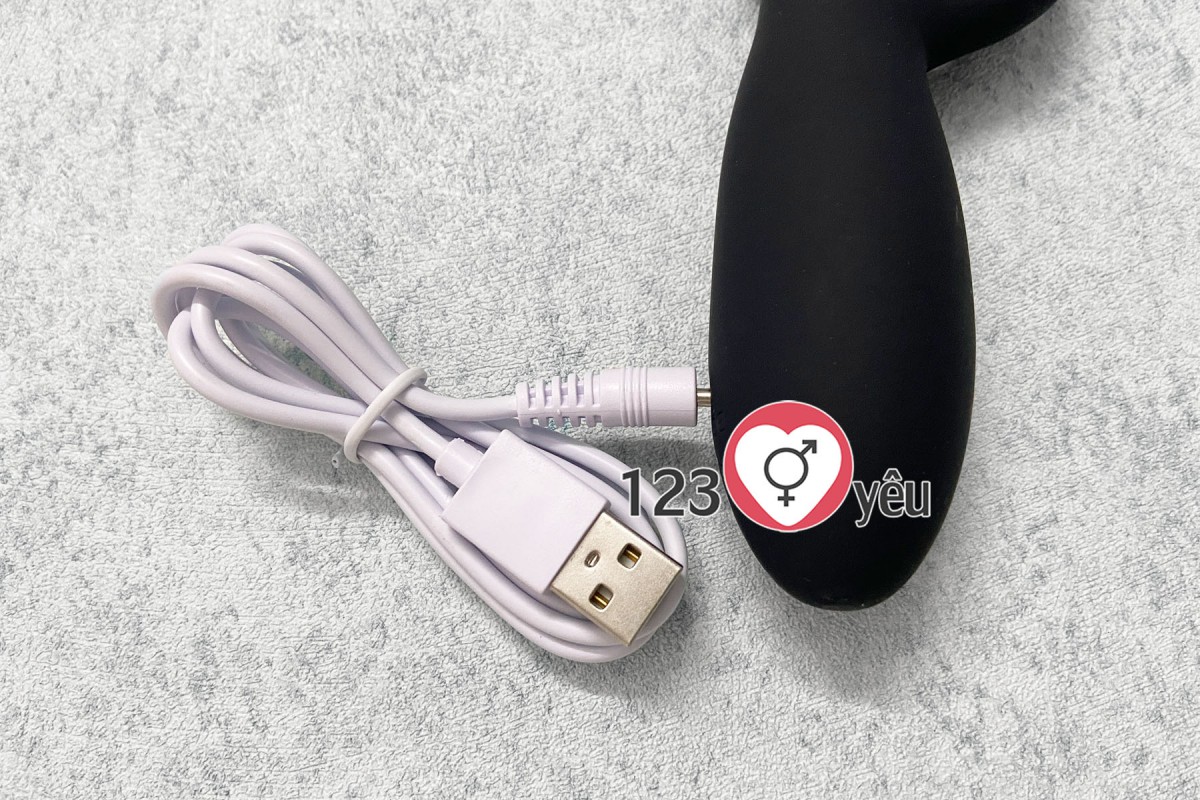 Máy rung mát xa hậu môn 2 nhánh pin sạc 5
