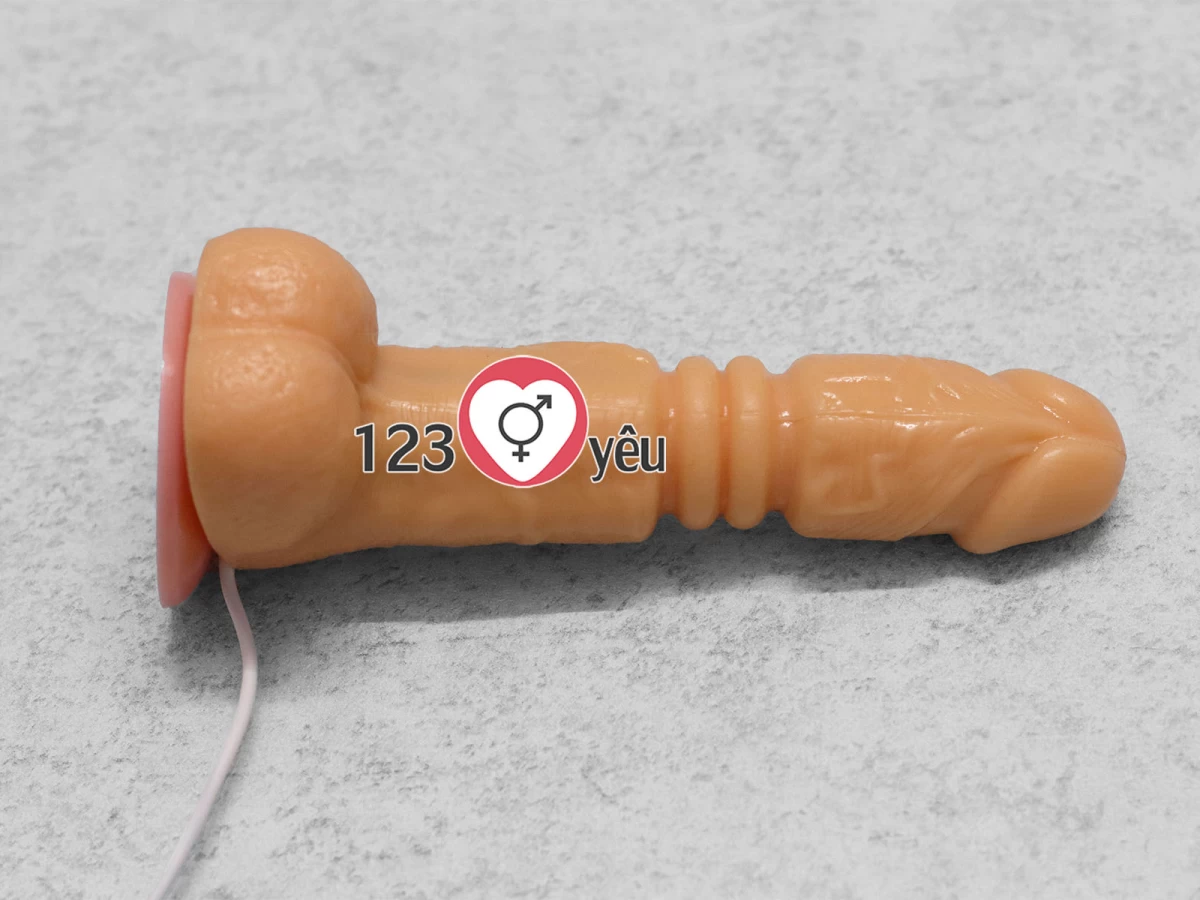 Dương vật giả có đế Excited rung thụt và phát nhiệt pin sạc