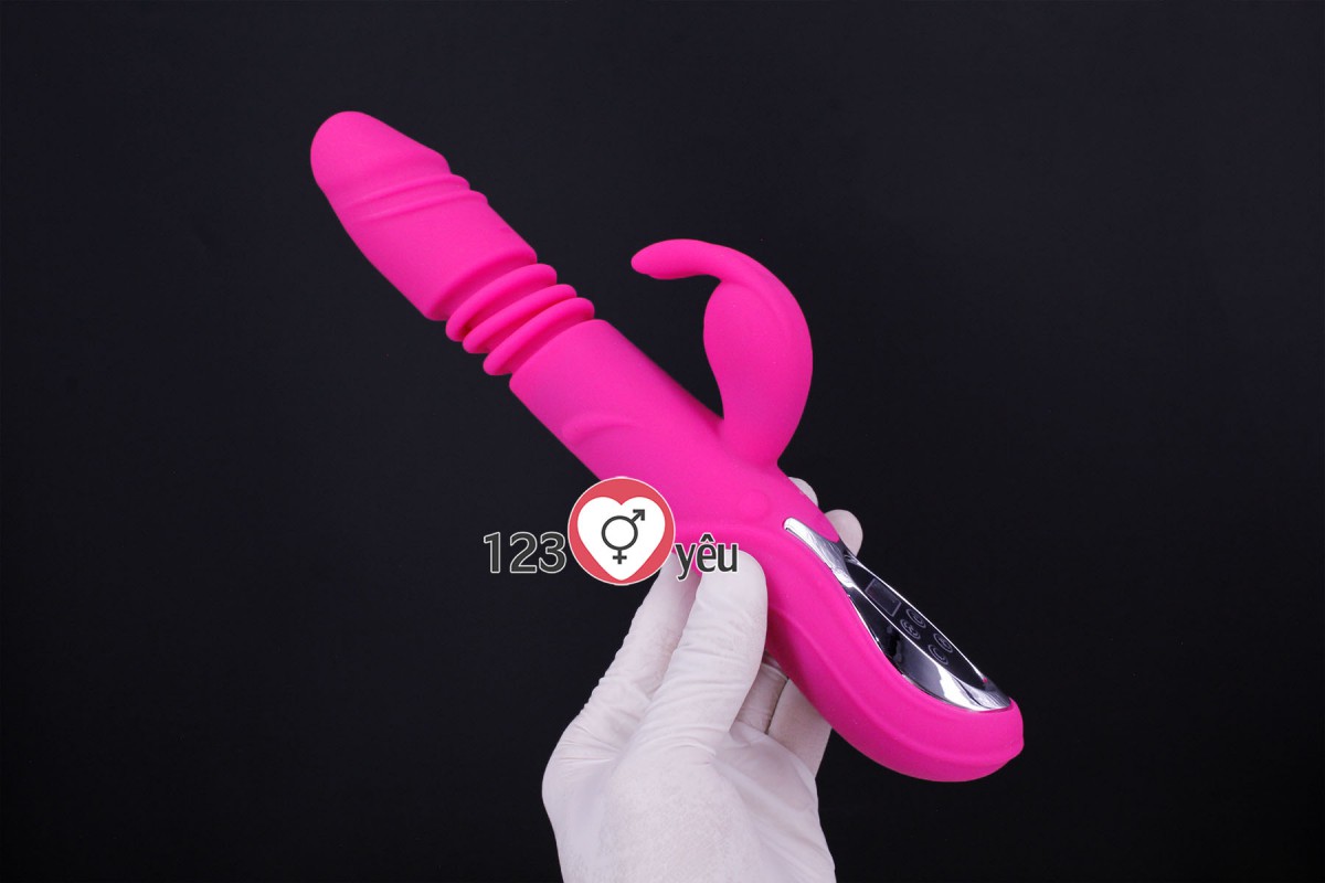 Dương vật giả rung thụt, phát nhiệt Rabbit Vibrator màn hình LCD 6