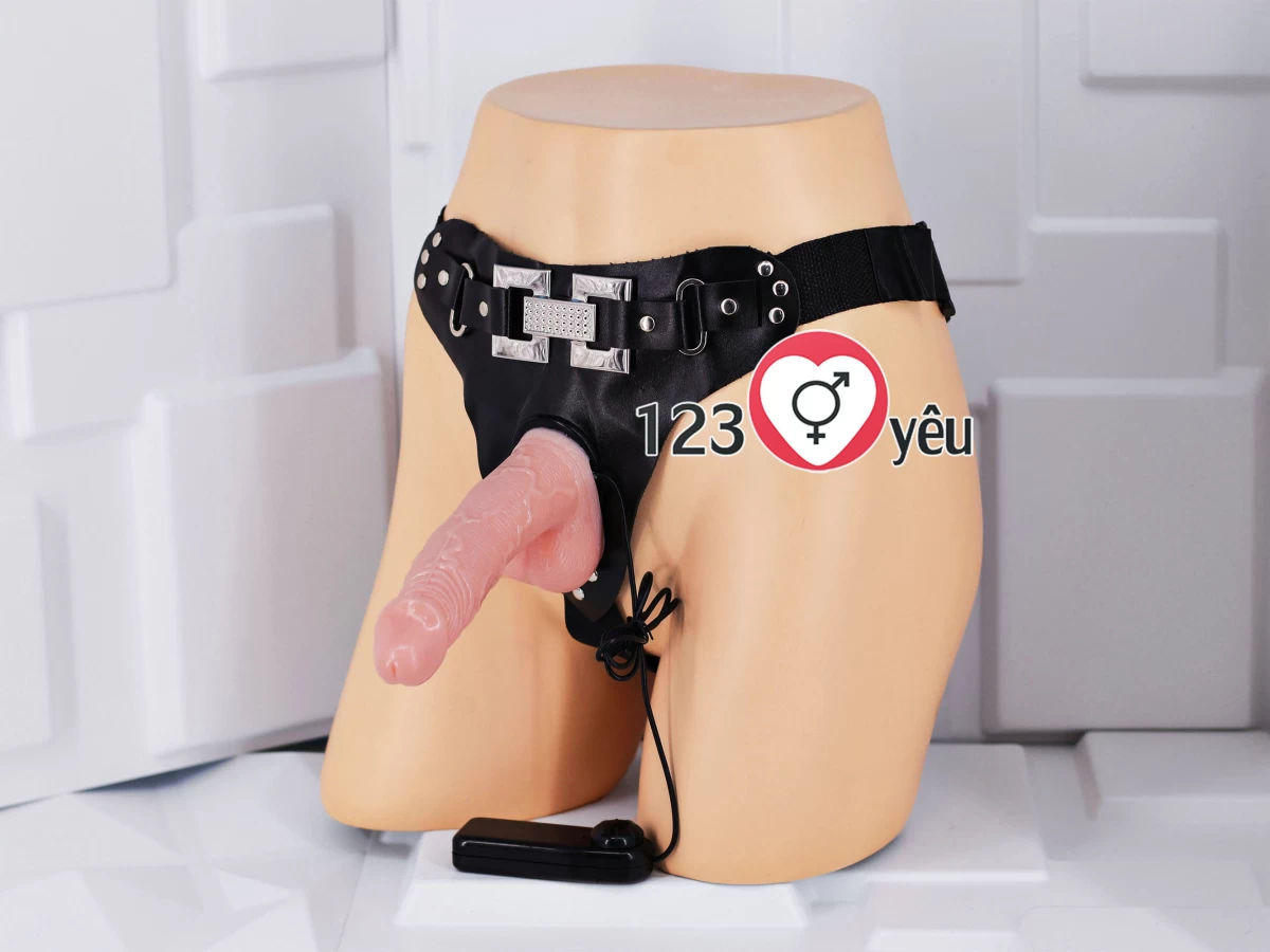 Dương vật giả có dây đeo Ultra Passionate có rung cho LES