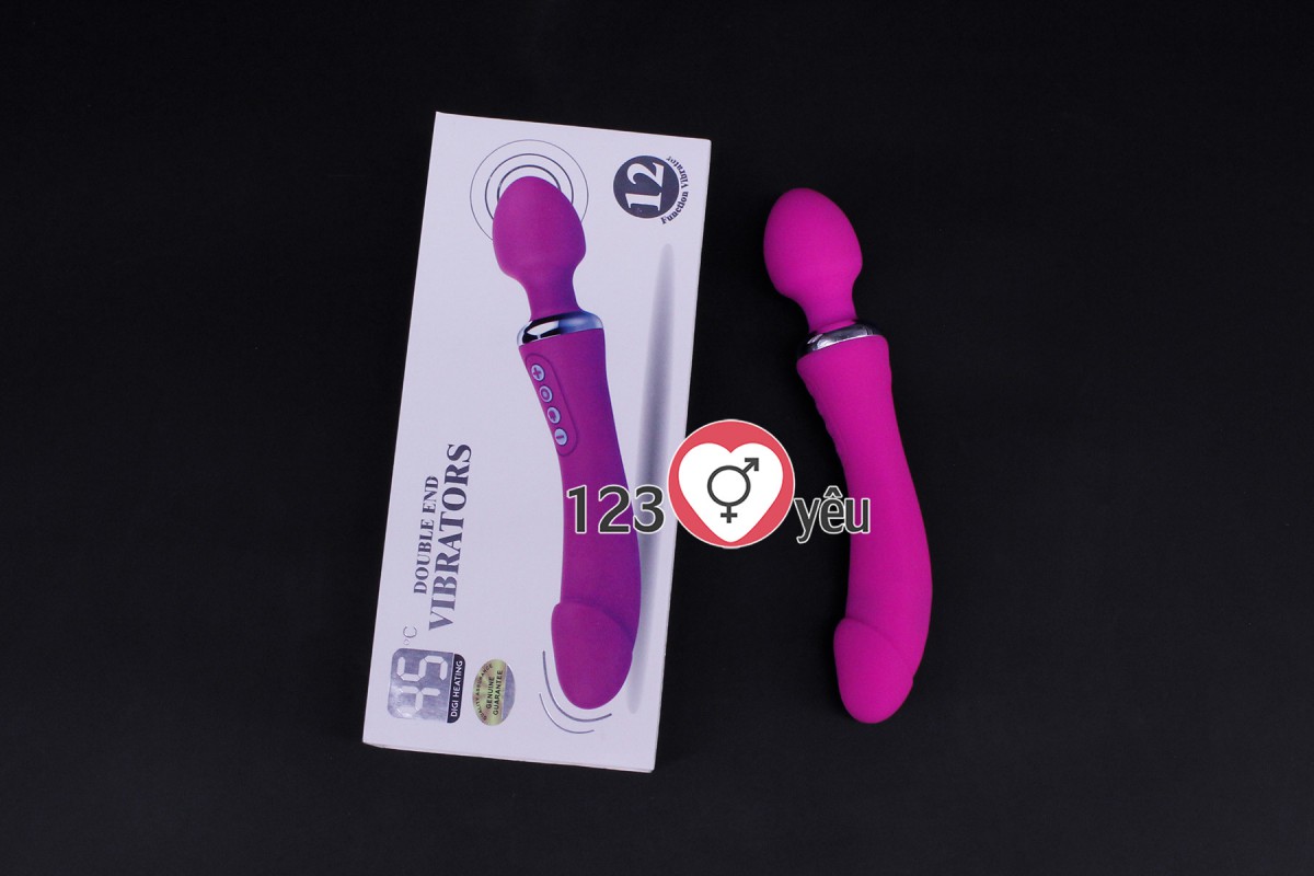 Máy mát xa điểm G phát nhiệt, rung 2 đầu Double End pin sạc 1
