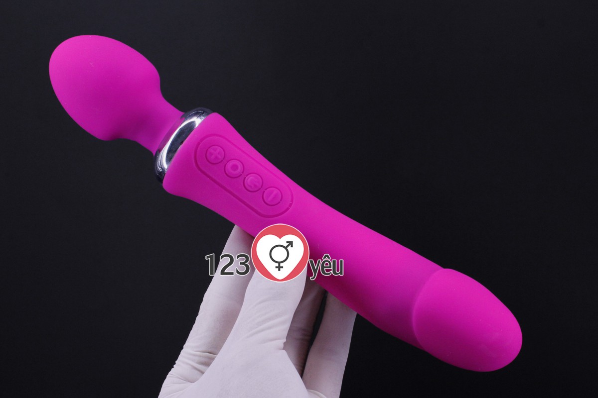 Máy mát xa điểm G phát nhiệt, rung 2 đầu Double End pin sạc 3